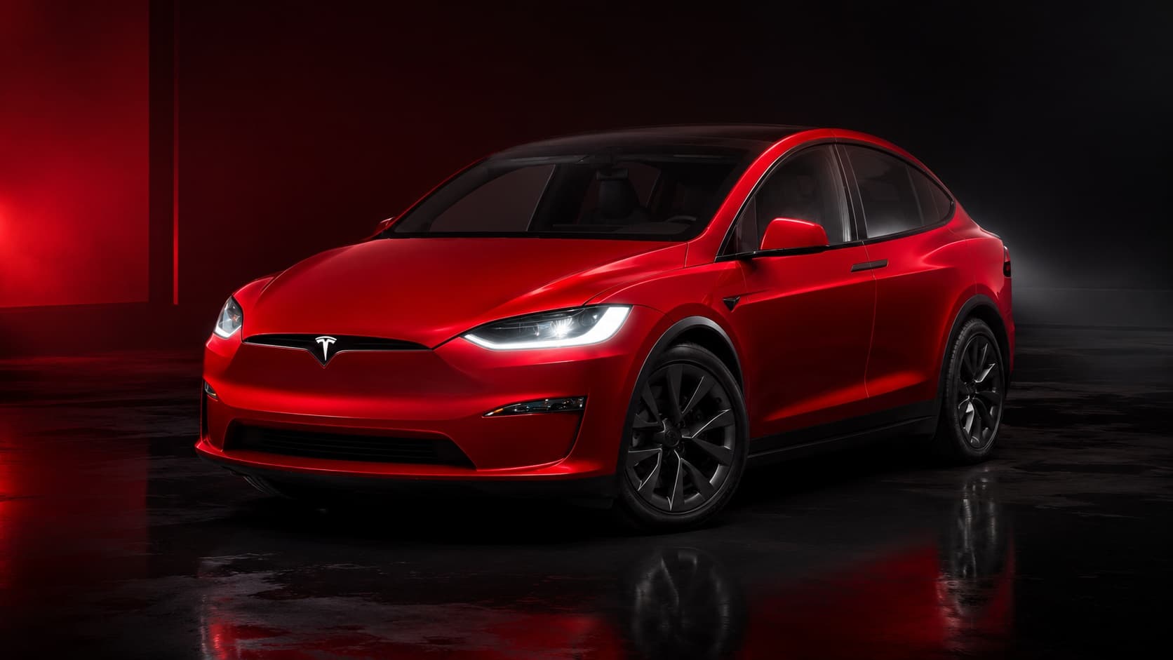 Tesla Model X in Ultra Red